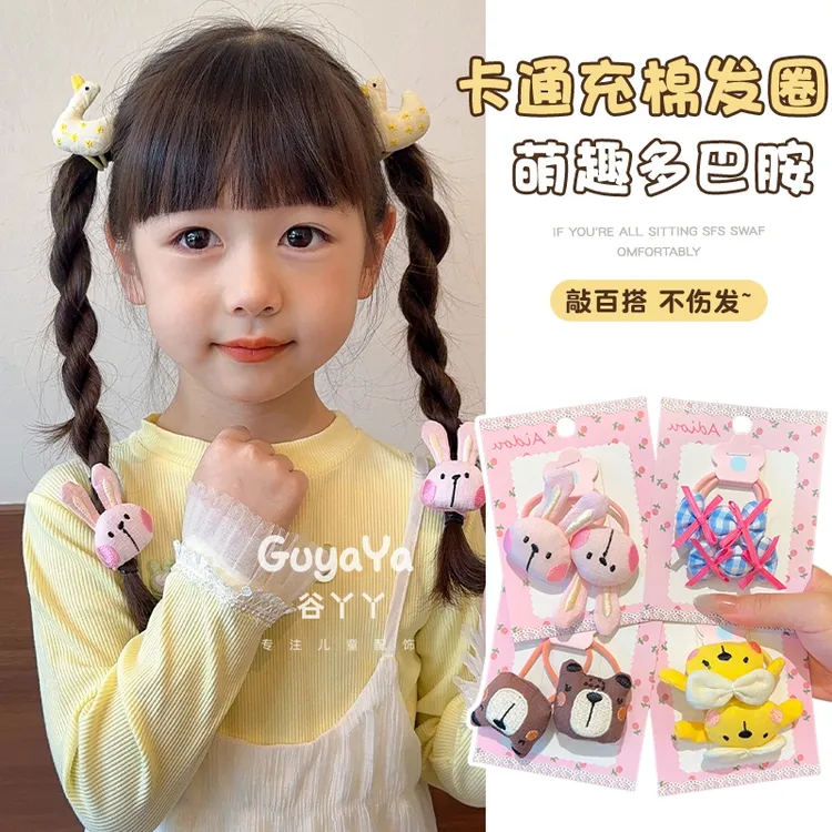 儿童可爱发圈发饰女童小动物充棉发绳头绳不伤发皮筋超萌布艺头饰