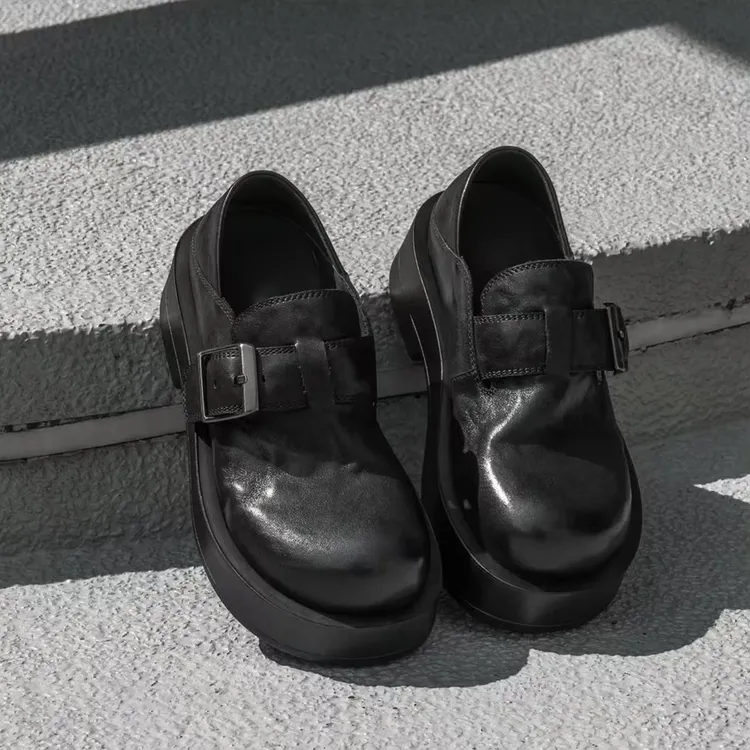 【维米克设计师版】明星同款ins版~厚底大头百搭勃肯鞋女一脚蹬增