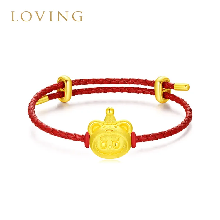LOVING黄金布布熊手绳足金999拉布布手链Labubu送女友生日礼物