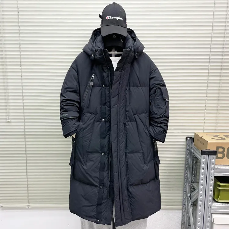 羽绒服男中长款过膝抗寒冬季新潮牌青少年防风加厚派克大衣外套