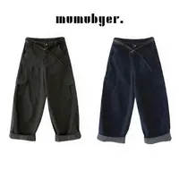 MUMUBYER •“搭配王者”配腰带！大口袋撞色格子挽边裤脚牛仔工装裤