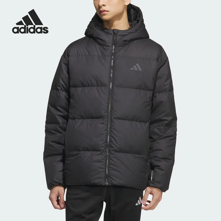 Adidas/阿迪达斯正品2025男士保暖连帽休闲轻便羽绒服KC2478