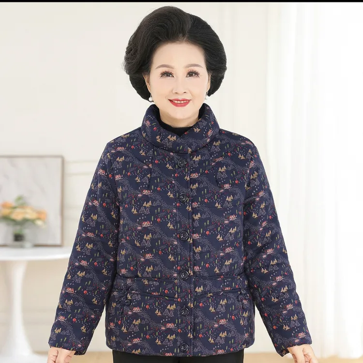奶奶装加厚棉衣大码妈妈太太纯棉保暖棉服中老年女装宽松棉袄冬装