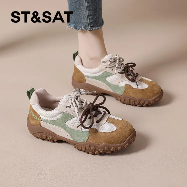 星期六复古阿甘鞋女款2025秋季超火防滑厚底登山鞋休闲百搭运动鞋