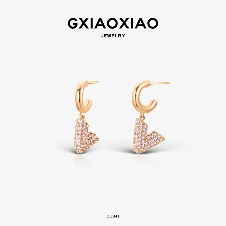 G XIAOXIAO 法式气质轻奢高级满镶V形耳环 DH841新年礼物