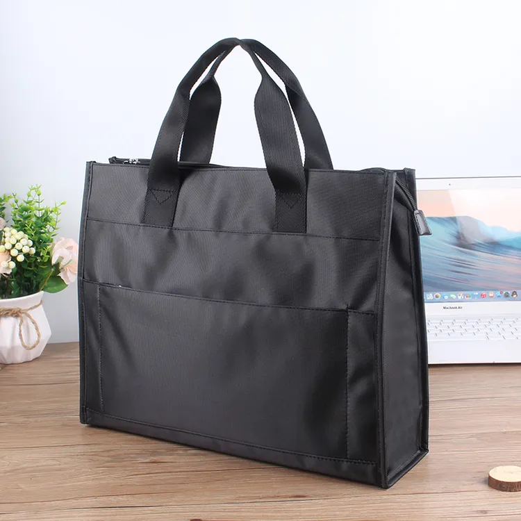 商务公文包多隔层手提袋拉链式大容量A4资料包宗卷收纳包上班通勤