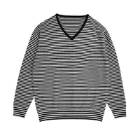 流行长款打底衫女内搭可外穿洋气百搭高档时尚黑白条纹上衣毛衣