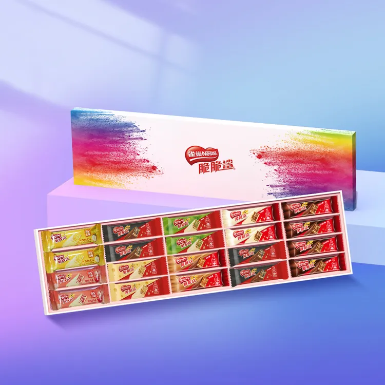 【年货礼盒】雀巢脆脆鲨七彩缤纷礼盒威化巧克力饼干休闲零食