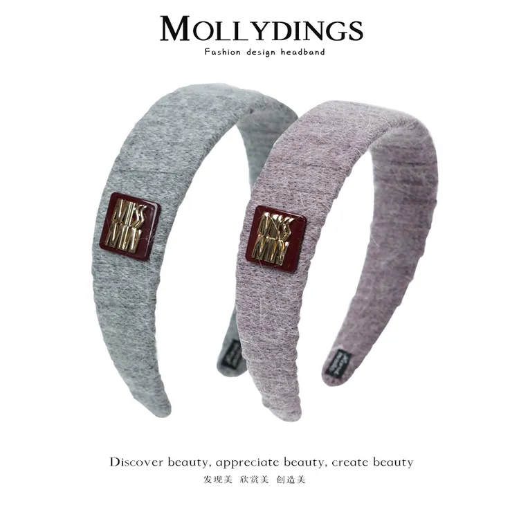 秋冬少女风气质女复古毛线发箍秋冬法式简约外出百搭宽边甜美头箍