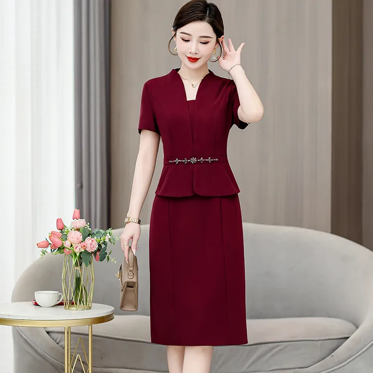 上档次连衣裙旗袍婚礼中长款妈妈装婚宴礼服喜婆婆装敬酒高端洋气