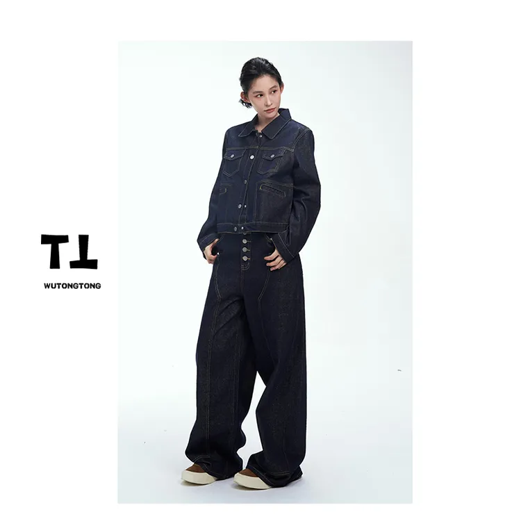 现货【念语小北】早秋新款牛仔外套两件套女牛仔裤套装62480