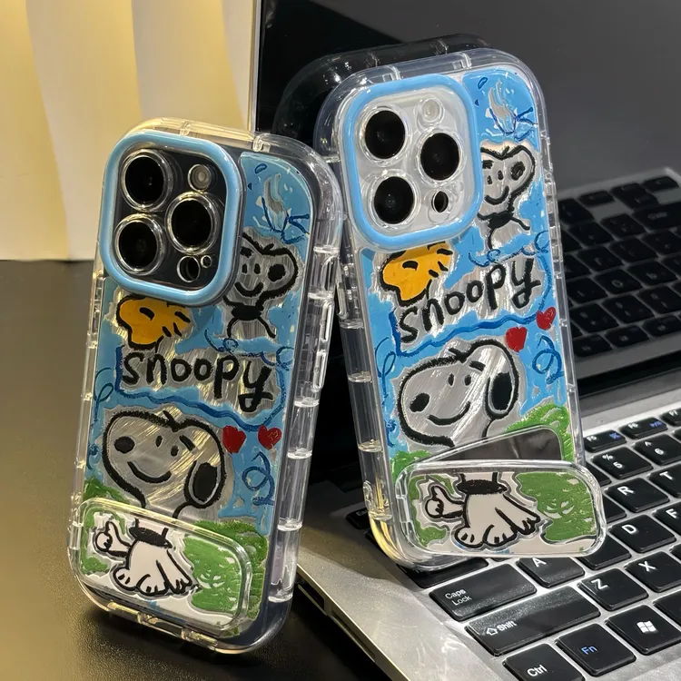 联名史努比镜子支架适用苹果15/16promax手机壳vivo华为oppo小米