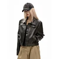 MaxDstr 美式复古正肩皮衣夹克男女同款休闲高街cleanfit上衣潮
