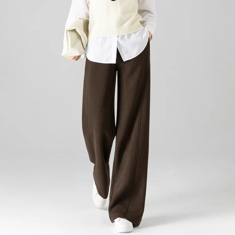 毛呢阔腿裤女巨好看的冬装裤子2025新款今年流行爆款直筒休闲长裤