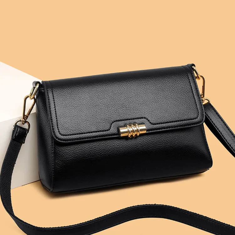 2025新款真皮时尚中老年零钱包单肩斜跨斜挎包通勤妈妈包女百搭