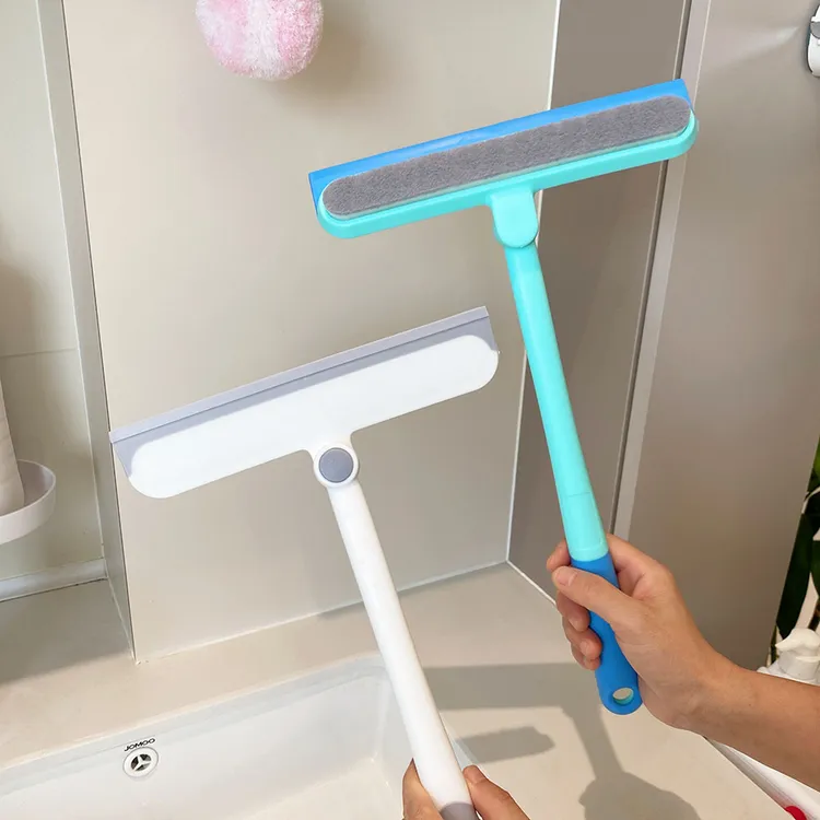 长柄擦洗一体双面刮浴室瓷砖玻璃地板清洁工具刮水器可替换刮水板