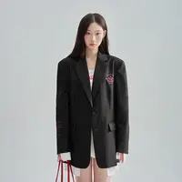 AJPG学院派 设计感精细黑色西装外套女2024新款AJPG24-181