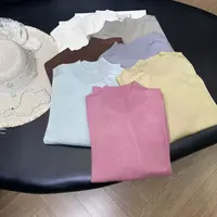 宽松版半高领圆领针织长袖打底衫H9314
