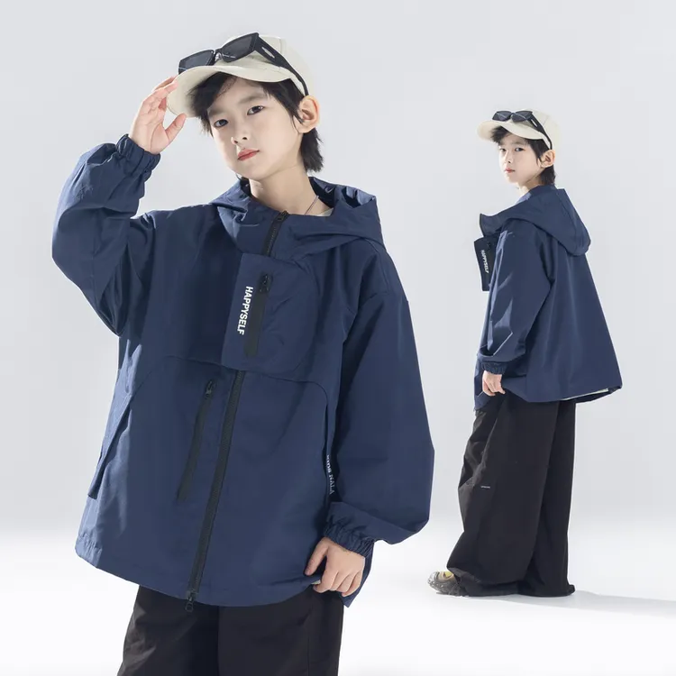 【潮酷出行】秋装男童连帽外套儿童中大童装户外上衣时尚童装潮