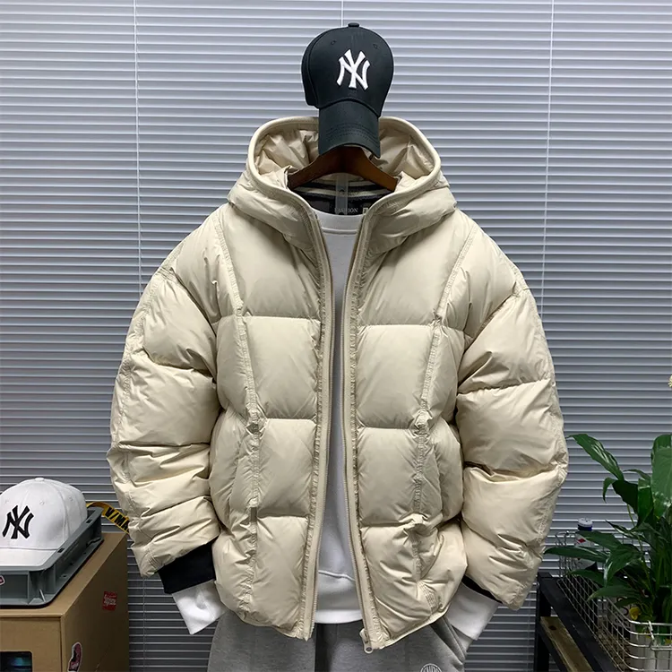 羽绒服外套男士冬季新款防风保暖休闲宽松简约纯色潮牌百搭面包服