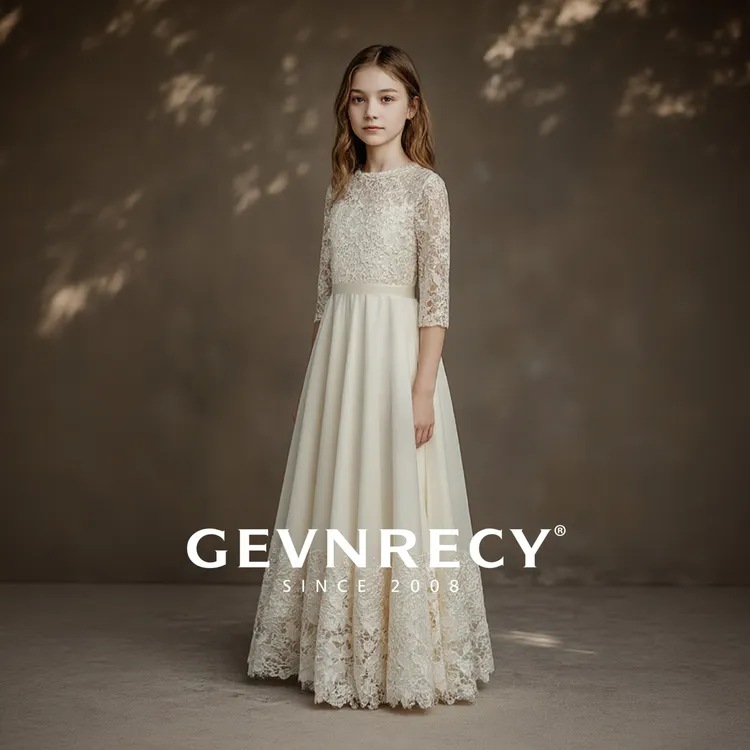 女童礼服秋季高端轻奢小众蕾丝公主裙礼服小女孩主持人钢琴演出服