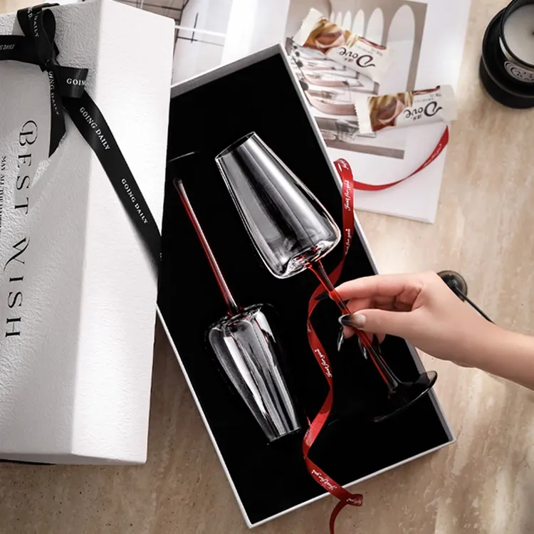 GoingDaily/酒红暮光红酒杯轻奢高级感高脚杯送新人酒杯新婚礼物