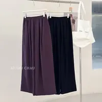 现货「MUMU CHAU」【巨能搭】垂感宽松直筒阔腿裤女夏季休闲裤LX6853