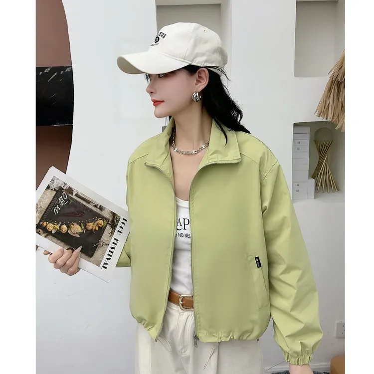 2025新款春秋短外套显瘦休闲百搭立领时尚减龄小个子女装夹克ins