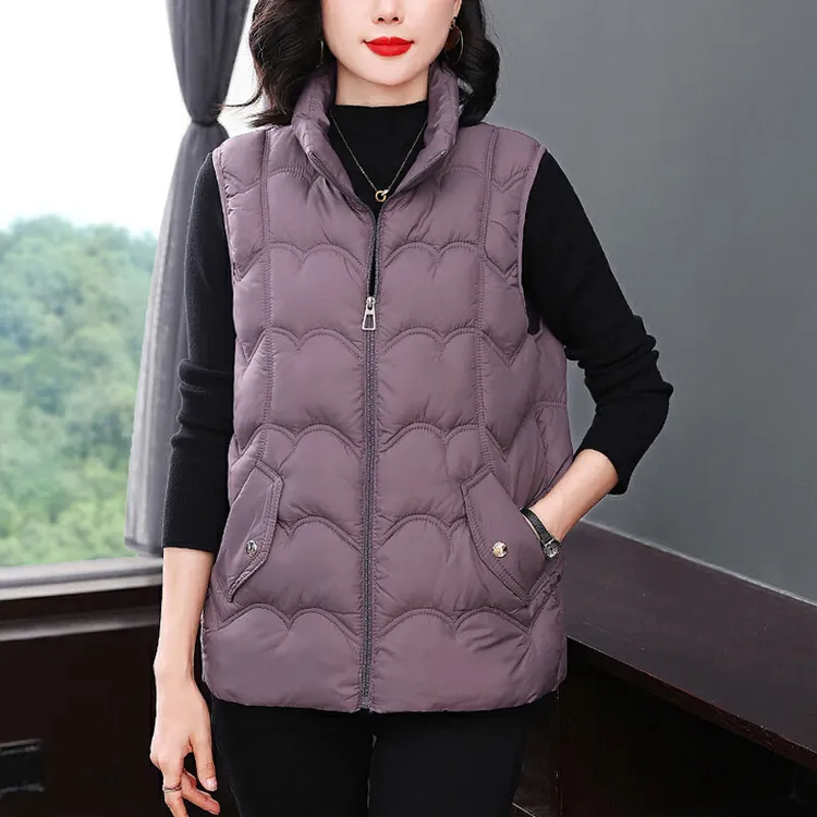 常规款口袋马夹修身型工字型款冬季厚款立领宽松型