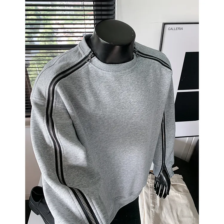 卫衣男款爆款2025新款秋季重磅美式圆领长袖男士外套轻奢痞帅男装