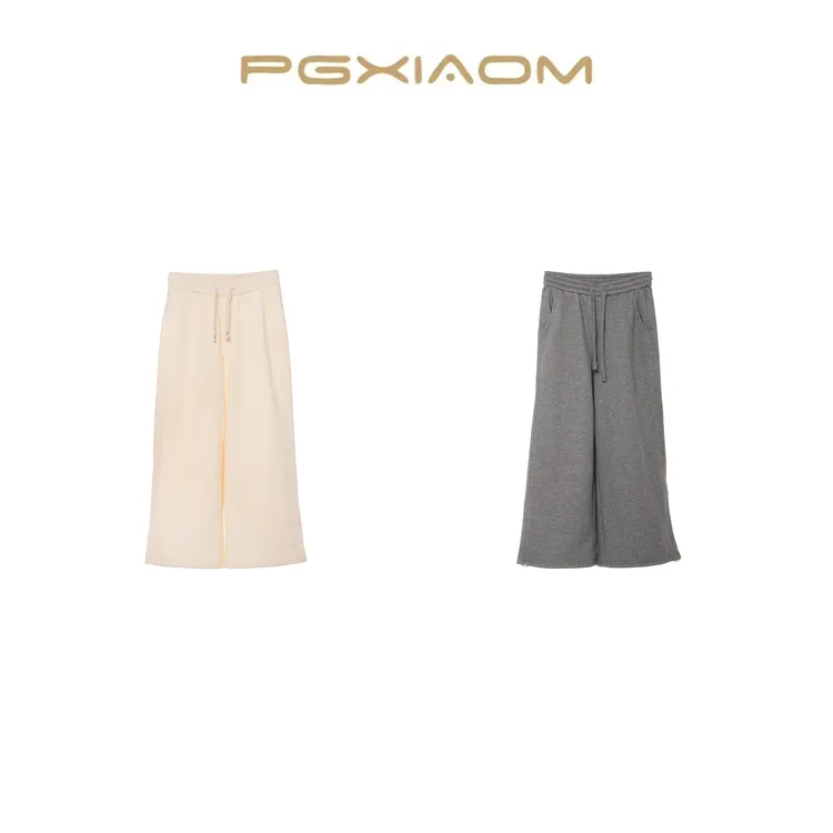 【PGXIAOM】润秀定制杏 灰两色加绒休闲阔腿裤KZ4501（腰围松紧）