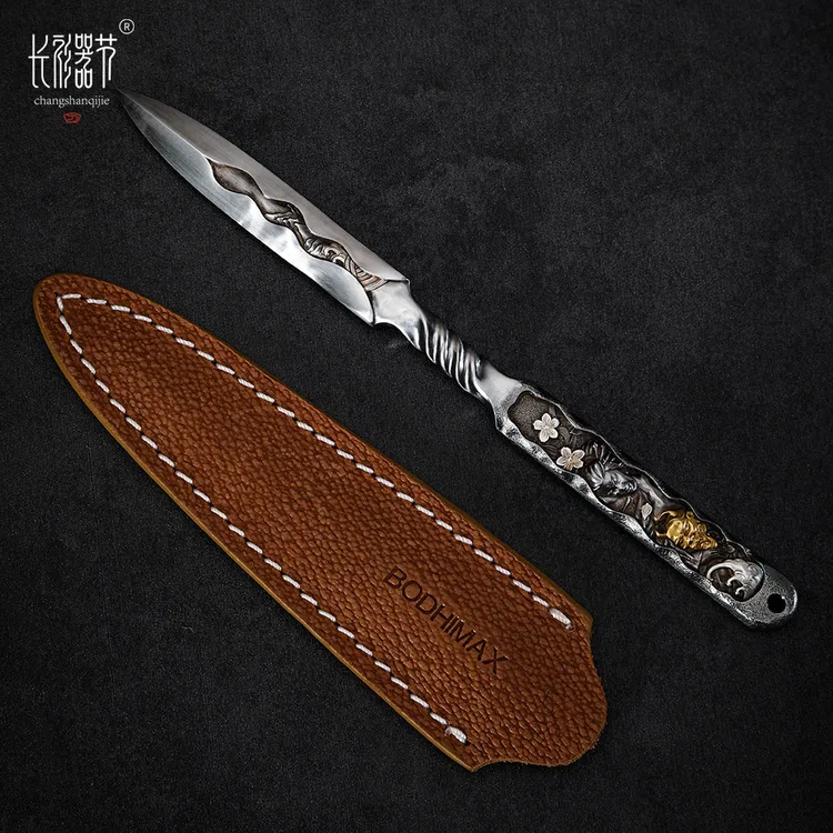 长衫器节铁翦金錾刻工艺日本玉川堂纯金纯银不锈精纯铁茶针茶剑