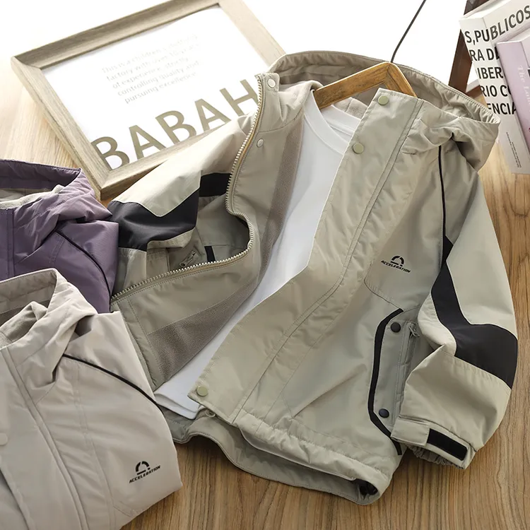 男童加绒外套连帽2025秋冬新款儿童棉衣拼接时尚童装防风保暖上衣