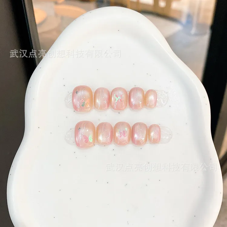 高级感穿戴甲片戴甲彩蝶高质量手工穿戴甲片推荐新款穿戴甲美甲