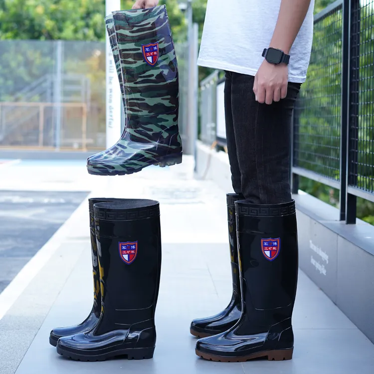 特高雨鞋45厘米男女过膝雨靴特长筒防滑胶鞋矿工工地劳保防水鞋