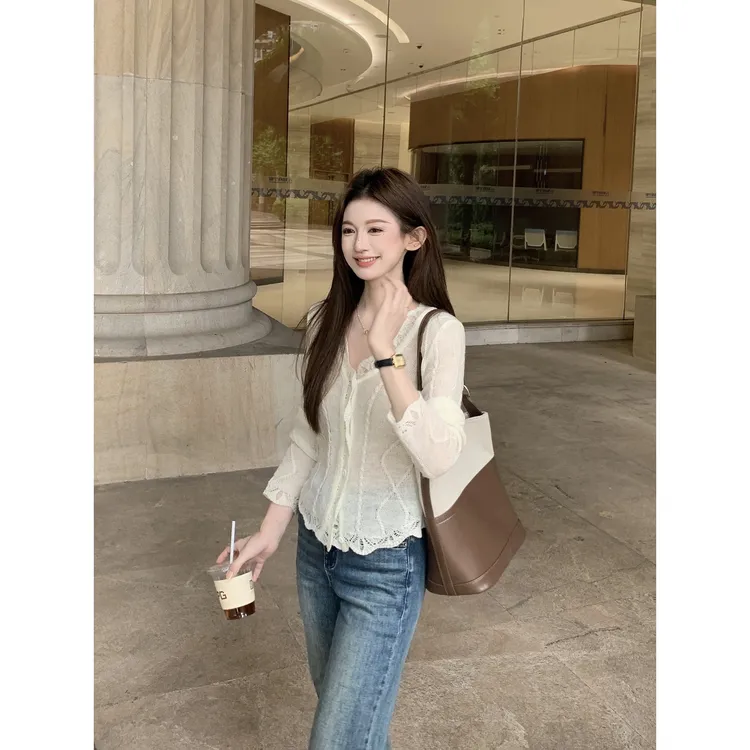 切糕自制【编织温柔】小个子秋季流光风纯欲慵懒老钱气质长袖毛衣