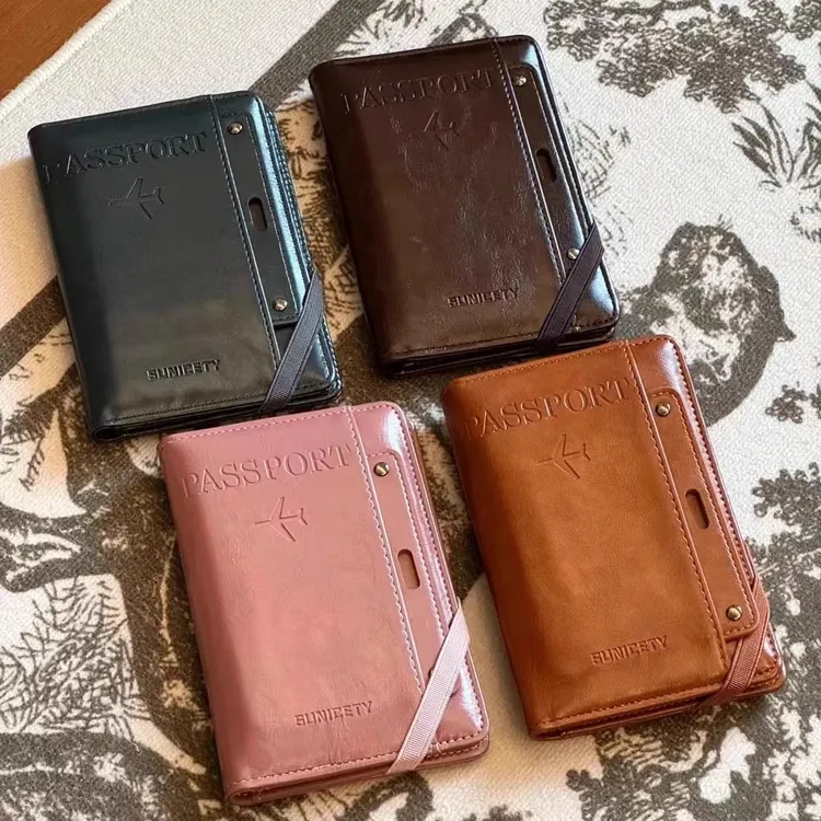旅行护照夹收纳包高端防盗刷卡包一体高颜值女多功能便携放机票夹