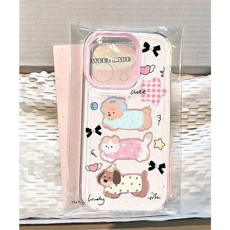 卡通猫狗适用iPhone15/14/13手机壳12promax软16女xs苹果11xr