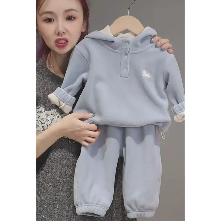 【柏莉绒套装 小乐妈咪】婴儿童上衣服男童女宝宝春秋冬装卫衣I23
