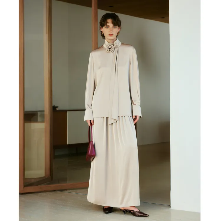 LYNEE【流动盛宴】飘带花式上衣/垂感收褶半裙LGD2FAW148/AW149