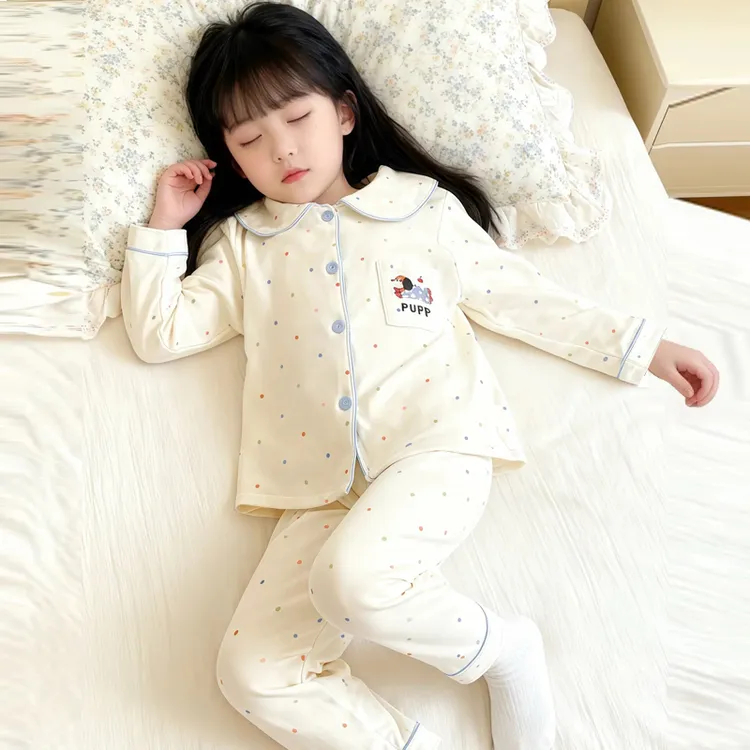 女童德绒睡衣冬款加厚保暖套装腊肠狗女孩公主风初中生儿童家居服