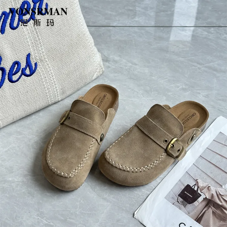 勃肯鞋半拖女夏外穿2025新款厚底包头凉拖鞋高端一脚蹬软底穆勒鞋