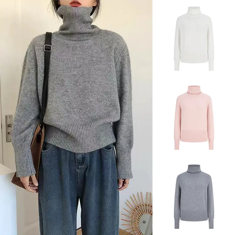 Moses Queen/魔西女王法式高领针织毛衣秋冬针织衫韩版网红半高领