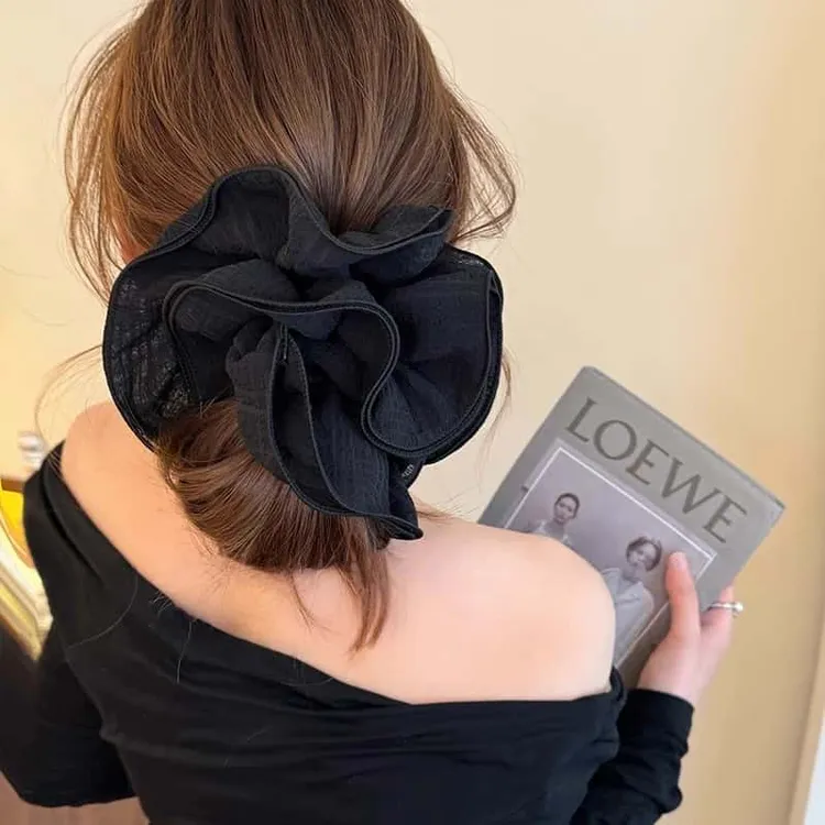 慵懒早春~超大号大肠发圈女韩系头绳新款头花头饰气质氛围感皮筋