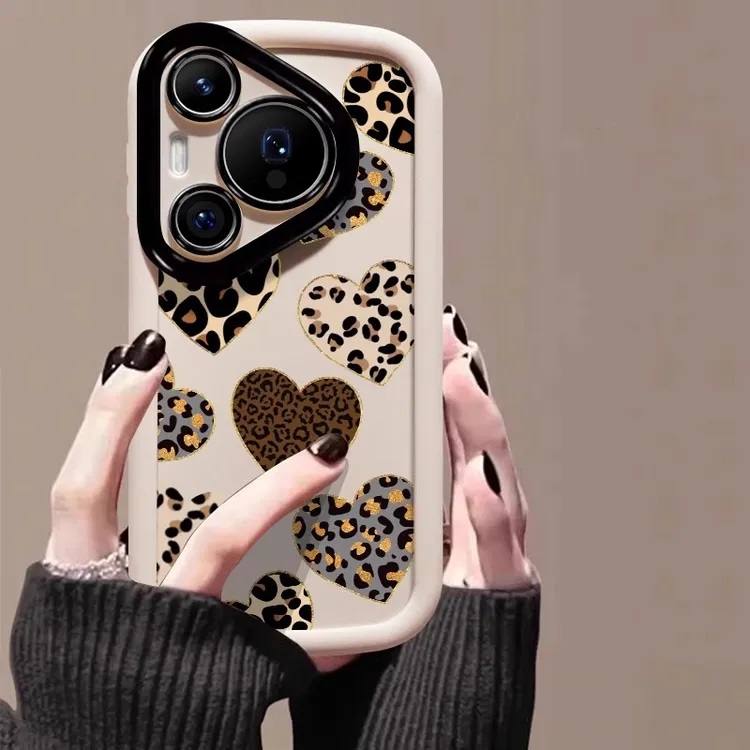 豹纹爱心适用华为pura70pro手机壳新款p70pro个性mate60pro高级50
