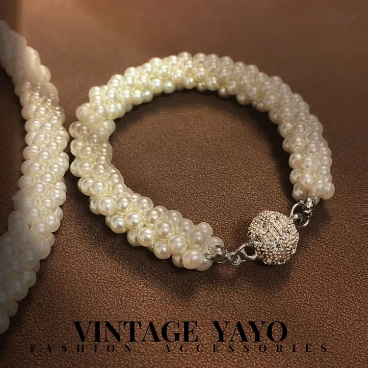 铜合金琉璃手链 春夏新款手工轻奢时尚百搭白色毛毛虫手链20151