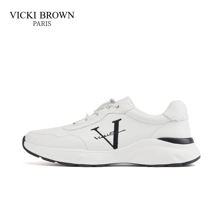 VICKIBROWN新款夏季小白鞋轻便透气潮流运动男鞋百搭休闲鞋白色鞋
