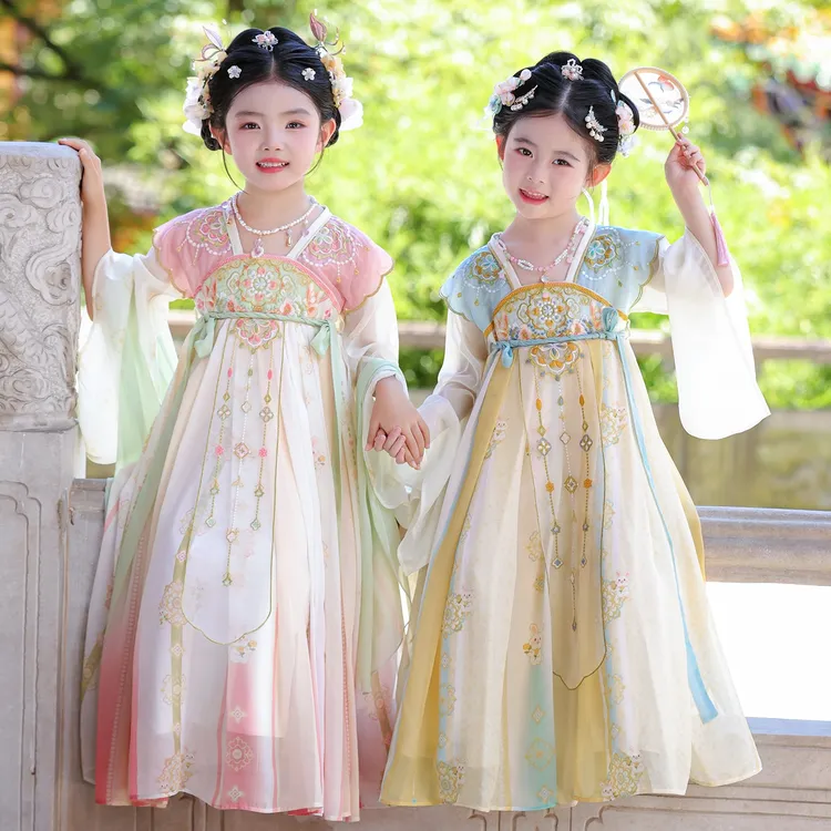 SL3366汉服女童秋季公主连衣裙2025新款儿童古装超仙国风古风裙子