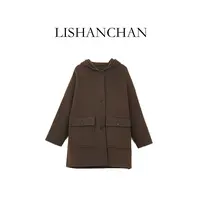 LISHANCHAN｜连帽单排扣羊绒大衣