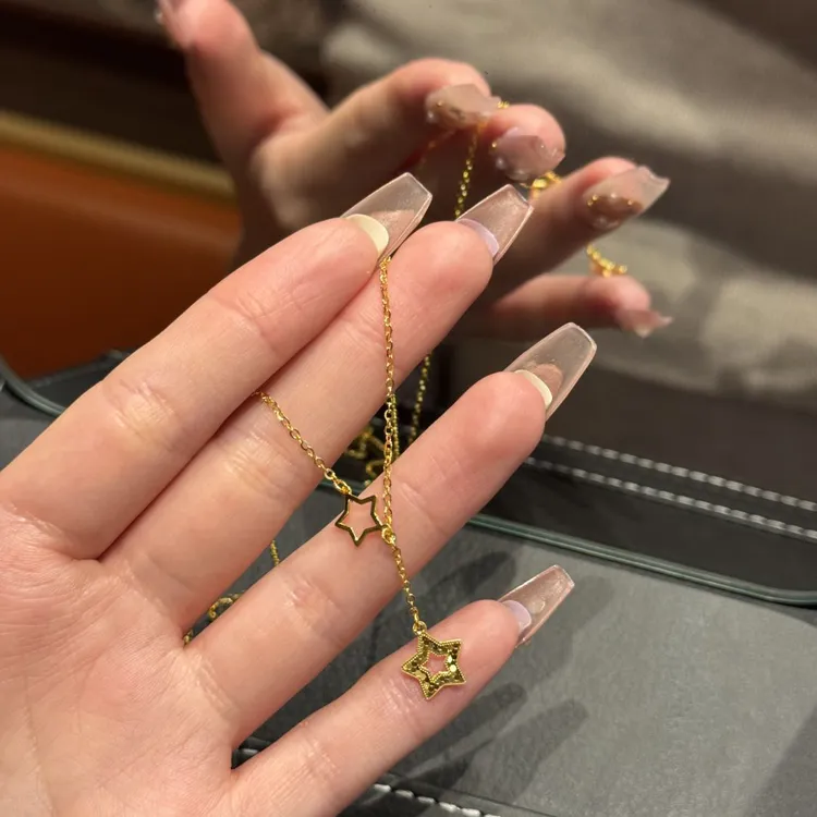 柯柒 钛钢项链 流苏星星镂空项链女轻奢小众高级设计感百搭锁骨链